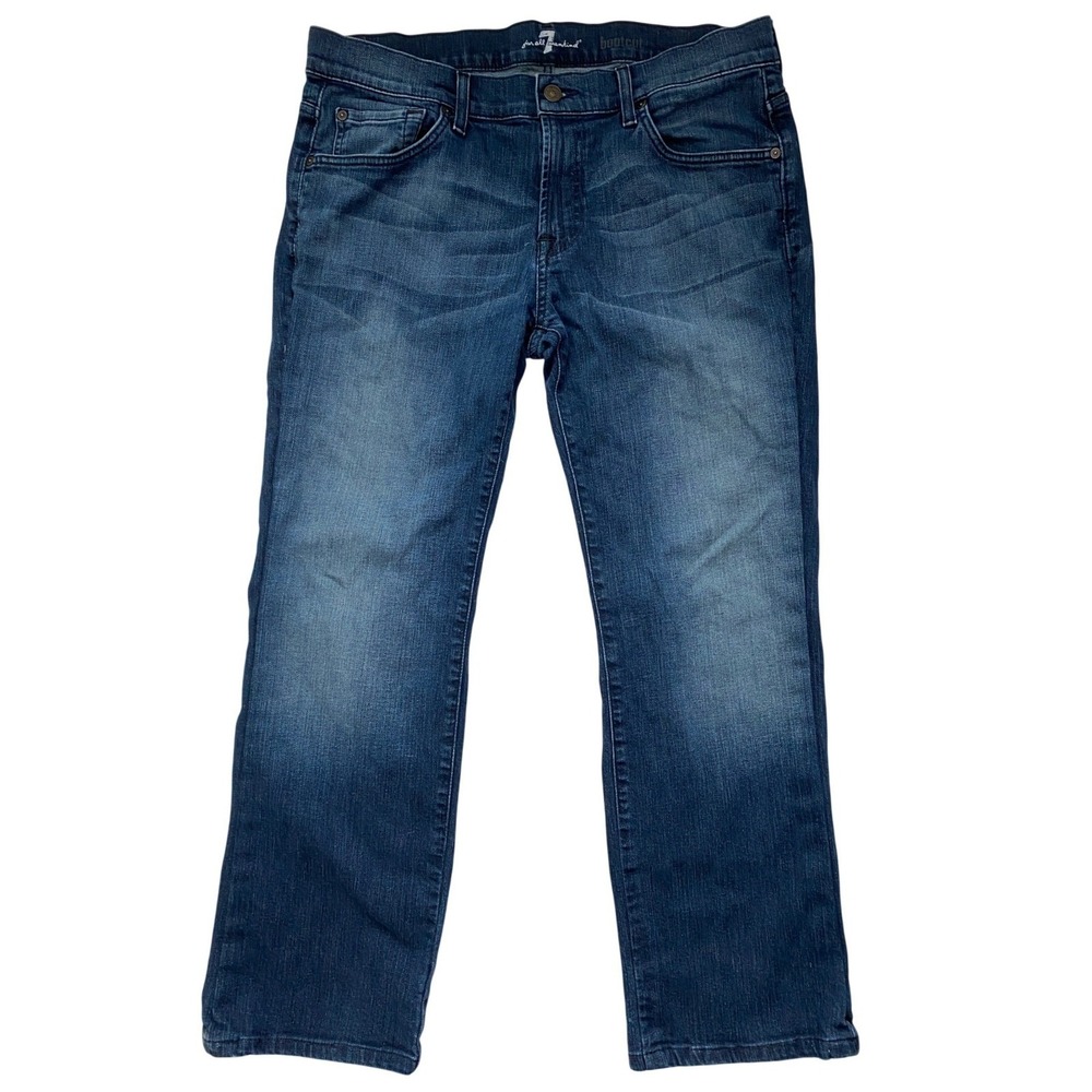 7 For All Mankind Womens Bootcut Jeans Dark Wash Stretch Denim JTA520802F - 34